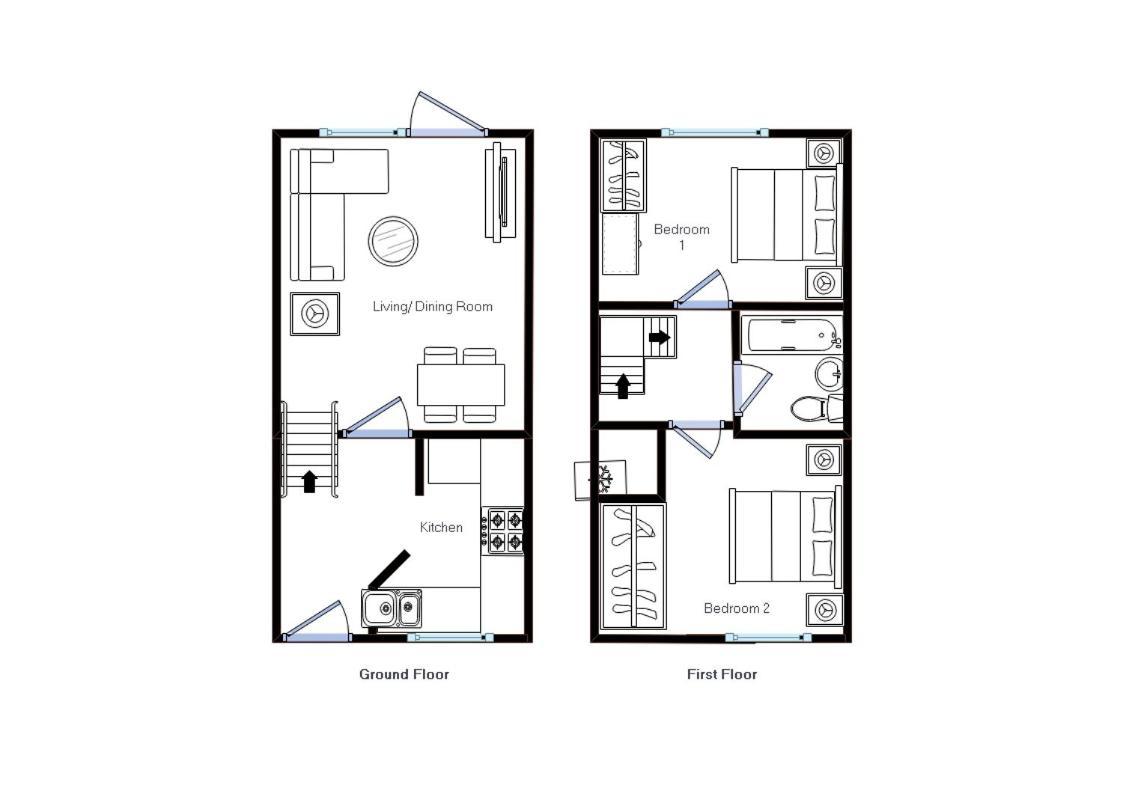 Modern 2 Bed House Sleeps 6 Southam Town Centre - Inspire Homes Ltd Zewnętrze zdjęcie